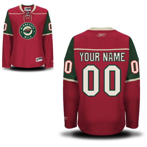 Reebok Minnesota Wild Women Premier Home Custom NHL Jersey - Red